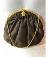 Vintage Walborg Brown Satin Evening Purse with rhinestone frame, walborg... - $86.09 CAD