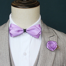 Light Purple Bow Tie with Buttonhole  - $25.99