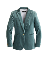 NWT J.Crew Petite Parke Blazer in Gentle Sea Green Cotton Velvet Jacket 4P - £117.68 GBP