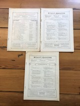 Set Lot 3 Antique Vtg McCalls Magazine 1913 1914 1915 Fiction Cooking Fa... - £97.89 GBP