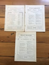 Set Lot 3 Antique Vtg McCalls Magazine 1913 1914 1915 Fiction Cooking Fashion - £93.43 GBP