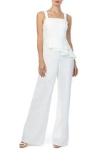 Jay Godfrey Violet Ruffle Peplum Jumpsuit SZ 2 White - $1,929.91 MXN