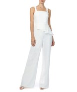 Jay Godfrey Violet Ruffle Peplum Jumpsuit SZ 2 White - $101.38