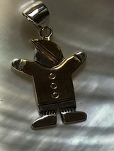 Estate Silver &amp; Goldtone Child Kid with Hat Tipped Sideways on Head Pendant –  - $10.39