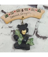 Detroit Oregon Refrigerator Fridge Magnet Black Bear W/Fish Figural Moth... - £9.33 GBP