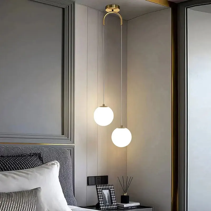 Modern Glass LED Pendant Lights Nordic Living Room Bedroom Fixtures Indoor - $31.02+