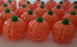 37 Halloween Blow Mold Jack O Lantern Pumpkin w  Green Stem String Light Covers - £23.94 GBP