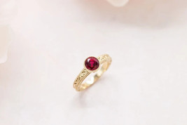 Bague de fiançailles rubis vintage Bague rubis naturel Or jaune 14 carats... - £849.72 GBP