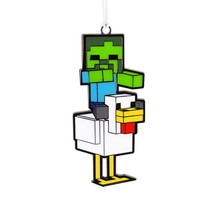Hallmark Minecraft Metal Chicken Jockey Christmas Ornament - $14.84
