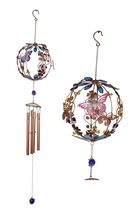 Monarch Butterflies by Floral Garden Globe Art Glass Gemstones Metal Win... - $550.13 MXN