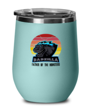 Dad Wine Glass Dadzilla Father Of The Monsters Teal-WG - £19.38 GBP