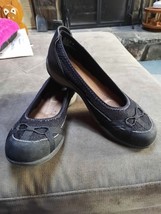 Hush Puppies Soft Style Comfort Slip-on Black Leather &amp; Mesh Shoes Size 8.5M - £15.90 GBP