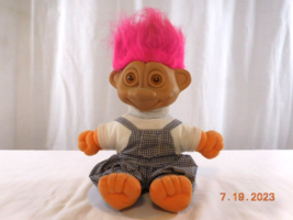 Soma Glow Troll Doll Brown Eyes and Pink Hair 11” Vintage 1992  Lights up Works - $11.88