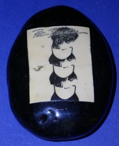 Primary image for Pat Benatar Paperweight Laminated On A Rock Vintage 1980's