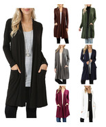 Womens Open Front Fly Away Long Sleeve Cardigan Sweater Loose Slouchy Po... - £14.73 GBP+