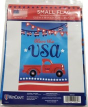 Garden Flag Bless the USA Truck Americana Stars 12.5&quot; x 18&quot; WinCraft Pat... - £6.38 GBP