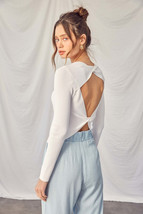 Idem Ditto Twisted Backless Long Sleeve Knit Top - $46.08