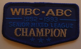 Bowling Patch - WIBC - ABC 1992-1993 Senior Mixed League Champion - £19.48 GBP