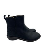 UGG Neevah Black Leather Short Ankle Boots Shearling Lined Zip Women&#39;s S... - $40.00