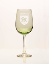 Hanratty Irish Coat of Arms Green Wine Glass - $68.00