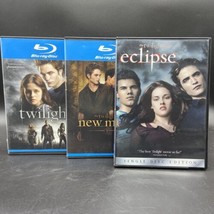 3 Twilight Saga DVD  &amp; Blu Ray New Moon, Eclipse, Twilight GREAT Condition - £10.83 GBP