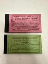 Two 1940&#39;s NC State College Student&#39;s Athletic Coupon Books - $10.95