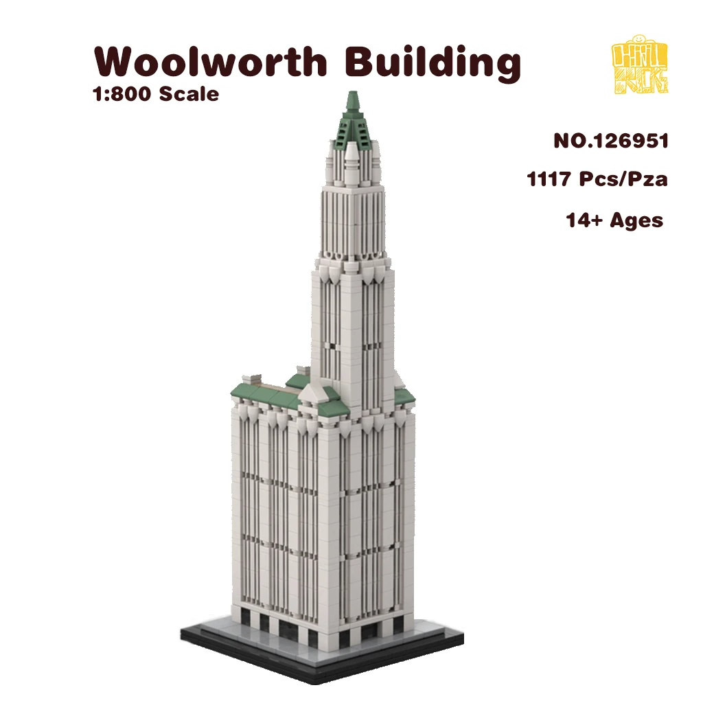 MOC 126951 WoolworthI Building 1:800 Scale Model With PDF Drawings Blocks Bricks - £76.64 GBP