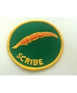 VIntage Scribe Boy Scout Merit Badge BSA Round Green Red Feather - £7.05 GBP