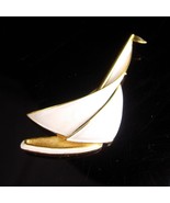 Vintage Trifari Brooch - Couture Jewelry - Nautical sailboat - Sailor Figural pi - $125.00