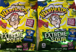 SHIP N 24HR-2 Bags  2 oz. Ea Warheads EXTREME Sour Hard Candy 5 Assorted... - $8.79
