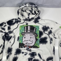 Monopoly Hoodie White Blue Tie Dye Hooded Sweatshirt Pockets - Men&#39;s Medium - £13.78 GBP