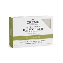 Cremo Exfoliating Body Bar With Shea Butter - Sage &amp; Citrus, 6 ounce, 4 Bars - £21.68 GBP