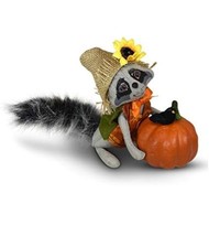 Annalee Dolls 6&quot; Harvesting Raccoon Harvest Thanksgiving Fall Pumpkin Bird New - £19.71 GBP