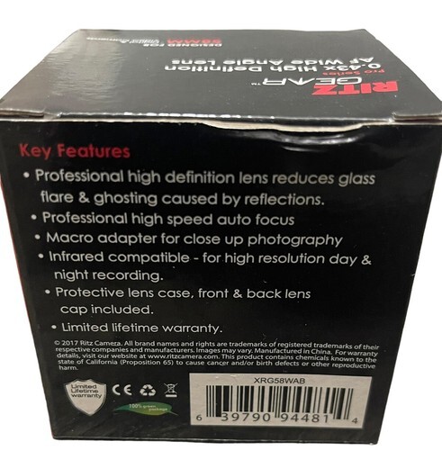 Ritz Gear .43x High Definition AF Wide Angle Lens NEW In BOX  Item image 3