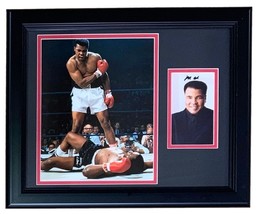 Muhammad Ali Signé Encadré 4x6 Photo Avec / 8x10 Liston Lutte Photo JSA Loa - £379.60 GBP