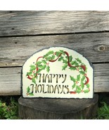 Slates Ornate Happy Holidays Painted Slate, Home Decor, Indoor Outdoor, ... - £59.38 GBP