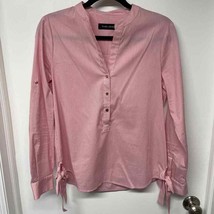 Ivanka Trump Pink Striped Long Sleeve Popover Button Up Shirt Womens Siz... - £14.86 GBP