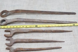 6 Very Large Wrenches Tools Railroad Locomative Tool Lot Vintage Rusted Track - £199.79 GBP