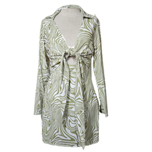 Princess Polly  Green Alexi Tie Up Shirt Dress Size 6  - £22.87 GBP
