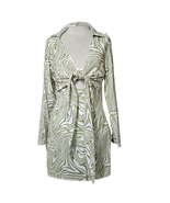 Princess Polly  Green Alexi Tie Up Shirt Dress Size 6  - £22.58 GBP