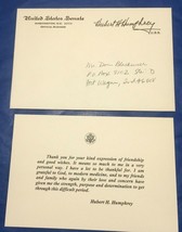 1976 Senator Hubert Humphrey Thank You Card Preprinted Free Frank Envelope - £5.50 GBP