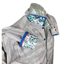 Robert Graham Mens Shirt Size L Purple Gray Geometric LS - £30.59 GBP