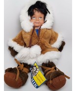 Kipmik 13&quot; Hard Plastic Plush Eskimo Doll #00901 Alaska N. Neighbors - $17.70