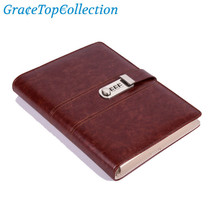 Retro Red Faux Leather Refillable Journal Notebook with Password Lock, 172 Pages - £23.09 GBP