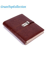 Retro Red Faux Leather Refillable Journal Notebook with Password Lock, 1... - £23.00 GBP