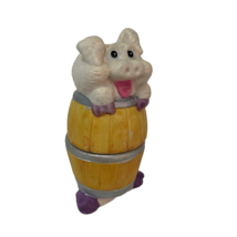 Pig In Barrel Salt And Pepper Shaker Set Ceramic Stacking Fun Set Vintag... - $12.31