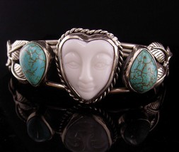 Vintage goddess cuff Bracelet / oriental goddess jewelry / oriental heads  / cos - £91.59 GBP