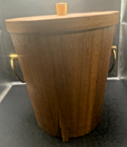 Mid Century Modern Saito Teak Wood Ice Bucket w/ Aluminum liner Barware - $19.80