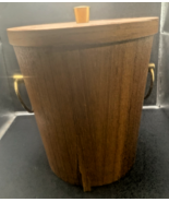 Mid Century Modern Saito Teak Wood Ice Bucket w/ Aluminum liner Barware - $364.11 MXN