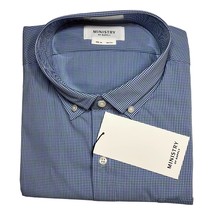 Ministry of Supply Mens Gemini Blue Check Shirt XXL Slim New - $65.71